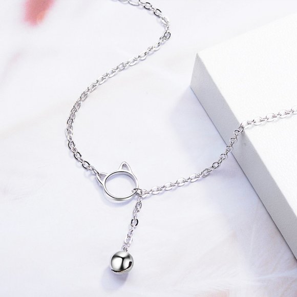 NEW 925 Sterling Silver Cat Bell Bracelet - Picture 1 of 11